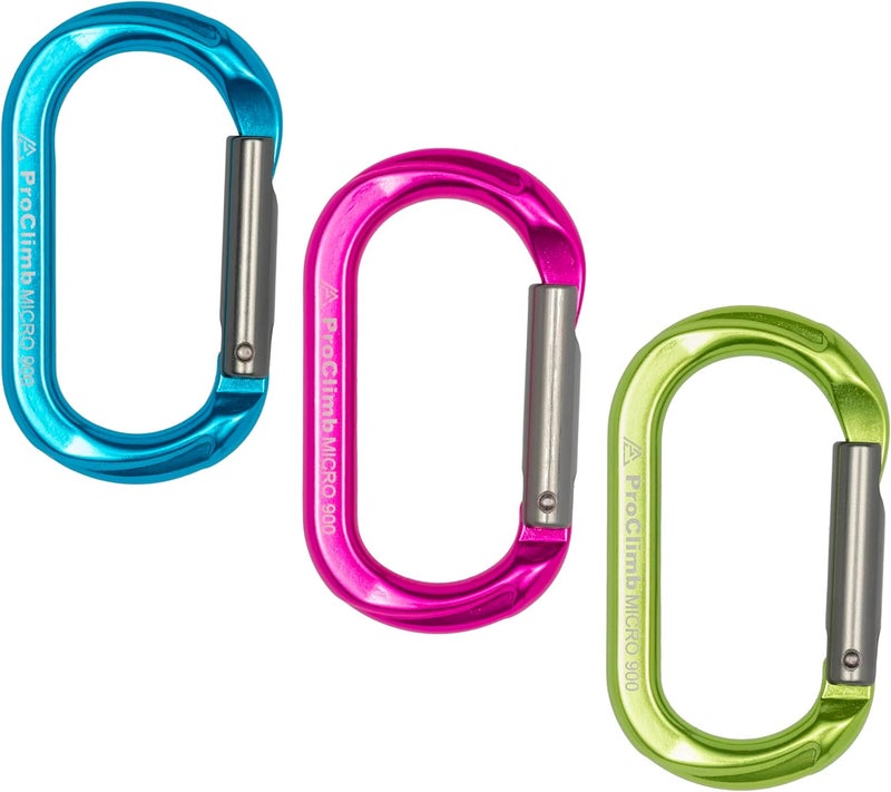 ProClimb Carabiner Micro 900 Aluminum Straight Gate Keylock 4 kN - Image 1